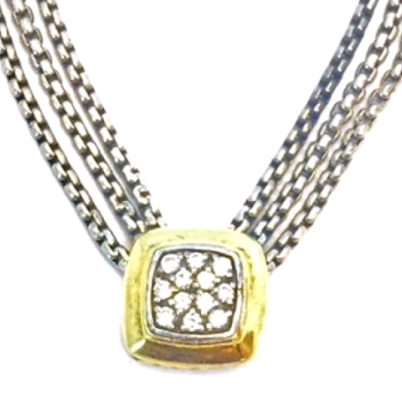 18K David Yurman Sterling Silver Pave Diamond Neck - Picture 3 of 3